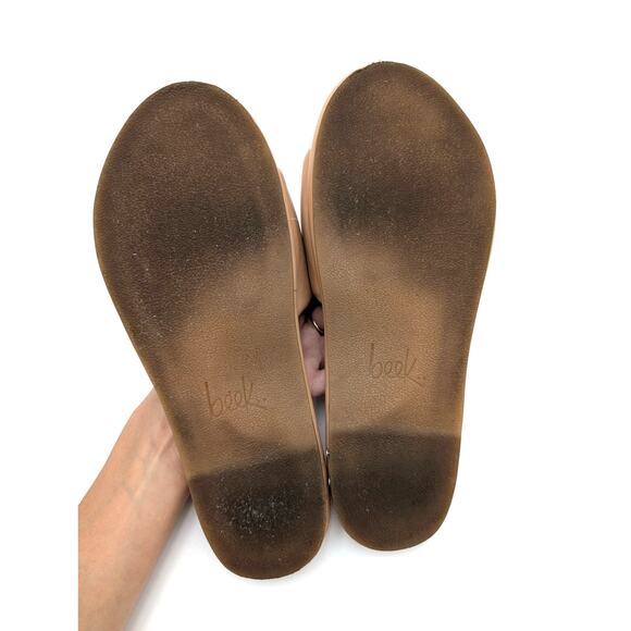 Beek Puffbird Slide Sandal Open Toe Women's Leather Tan Size US8 EU38.5 - Picture 8 of 14